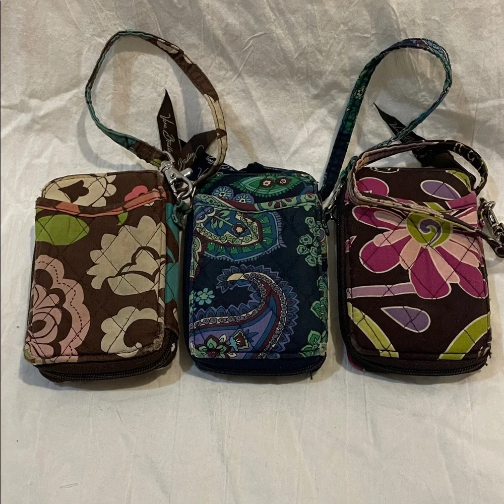 Lot of 3 Vera Bradley Colorful Patterned smartphone Wristlet organizers - Picture 2 of 11